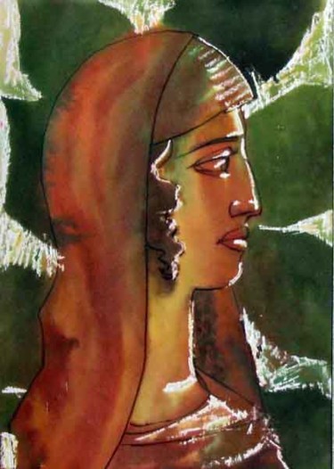 Картина под названием "Еврейская девушка/J…" - Aleksey Poyaganov, Подлинное произведение искусства