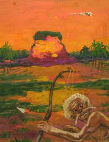 Peinture intitulée "Абориген" par Aleksey Poyaganov, Œuvre d'art originale