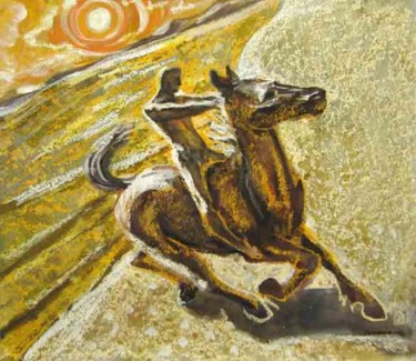 Картина под названием "Equestrian" - Aleksey Poyaganov, Подлинное произведение искусства