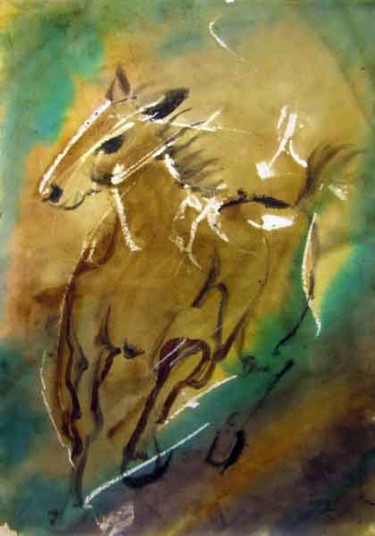 Painting titled "Pursuit" by Aleksey Poyaganov, Original Artwork