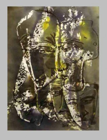 Картина под названием "Маски/Mask" - Aleksey Poyaganov, Подлинное произведение искусства