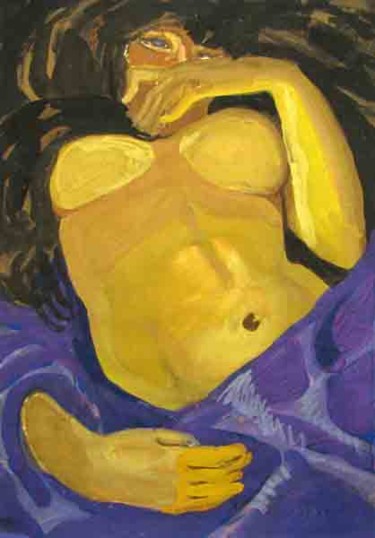 Painting titled "Nude" by Aleksey Poyaganov, Original Artwork