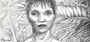 Desenho intitulada "Homme d'Amazonie st…" por Poyenneart, Obras de arte originais, Tinta