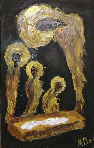 Painting titled "icon" by Nikita Pozdnyakov, Original Artwork