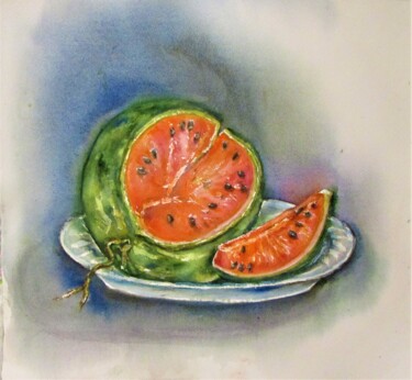 Painting titled "Taste of summer" by Irina Pozharitskaya, Original Artwork, Watercolor