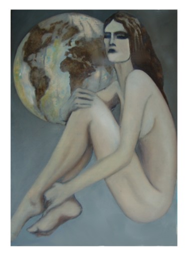 Peinture intitulée "le monde- 70x50cm" par Pierre Paul Parmentier, Œuvre d'art originale, Huile