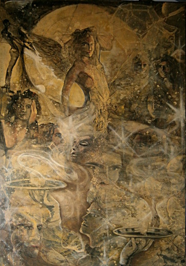 Painting titled "profusion d'esprits…" by Pierre Paul Parmentier, Original Artwork, Oil