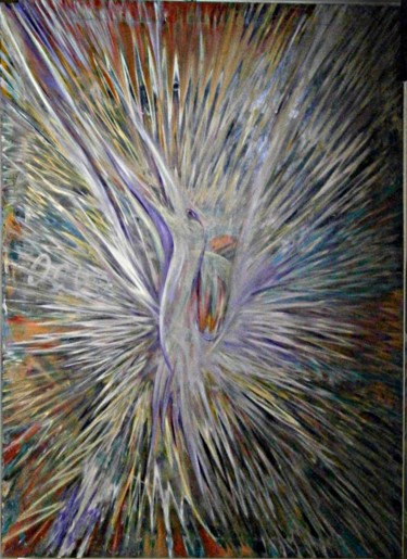 Malerei mit dem Titel "phénix -1m85x1m25" von Pierre Paul Parmentier, Original-Kunstwerk, Öl