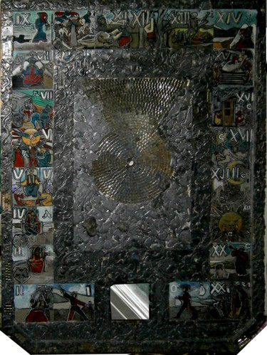 Peinture intitulée "le tarot électrique…" par Pierre Paul Parmentier, Œuvre d'art originale, Huile