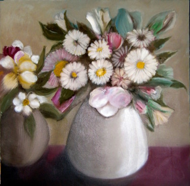 Painting titled "fleurs des champs d…" by Pierre Paul Parmentier, Original Artwork, Other