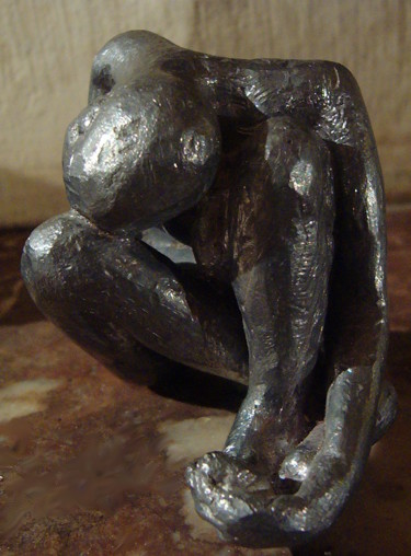 Skulptur mit dem Titel "femme-en-foetus.jpg" von Pierre Paul Parmentier, Original-Kunstwerk, Metalle