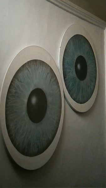 Painting titled "2 yeux" by Pierre Paul Parmentier, Original Artwork, Oil