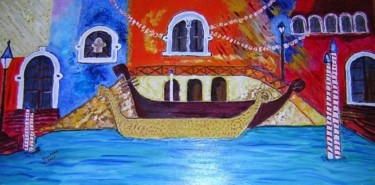 Pittura intitolato "Vista de Venecia" da Ppvillegas, Opera d'arte originale, Olio