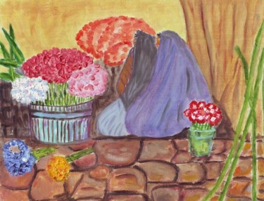 Painting titled "Florista" by Ppvillegas, Original Artwork, Oil
