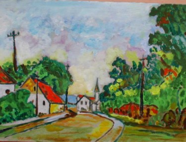 Painting titled "Paisaje rural" by Ppvillegas, Original Artwork, Oil