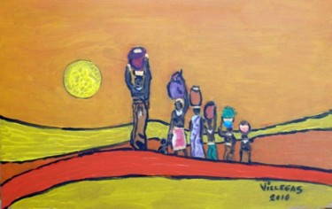 Painting titled "To the market" by Ppvillegas, Original Artwork, Oil