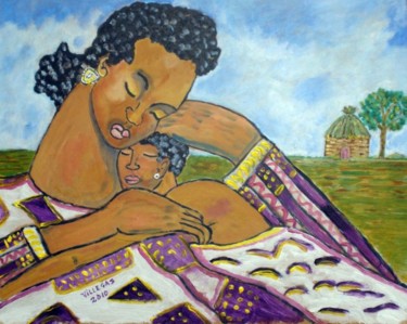 Schilderij getiteld "Motherhood" door Ppvillegas, Origineel Kunstwerk, Olie