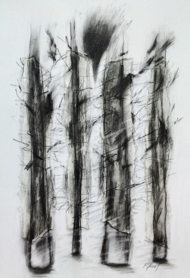Collages titulada "desde el bosque" por Pablo Quert, Obra de arte original, Conté