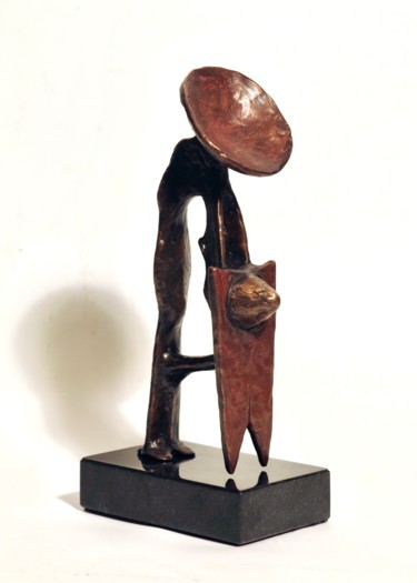 Sculpture intitulée "Listening to Mother…" par Pierre Racine, Œuvre d'art originale, Bronze