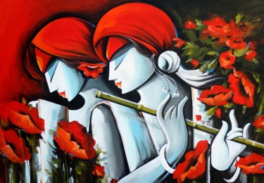 Peinture intitulée "rhythm of love" par Pradeesh K Raman, Œuvre d'art originale, Acrylique