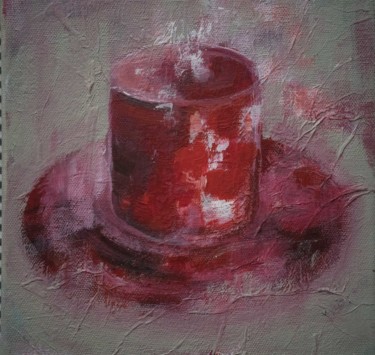 Painting titled "LA TASSE" by Christine Pradier, Original Artwork, Acrylic