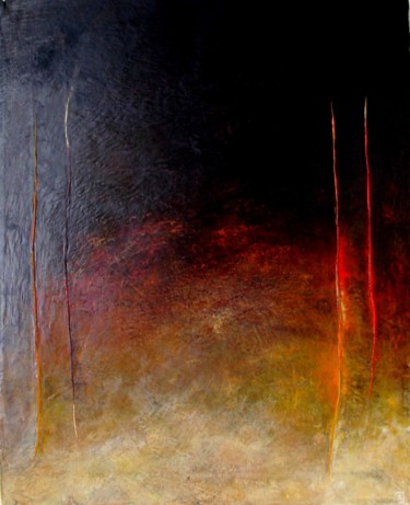 Painting titled "Forêt" by Anne Duchemin, Original Artwork, Pigments