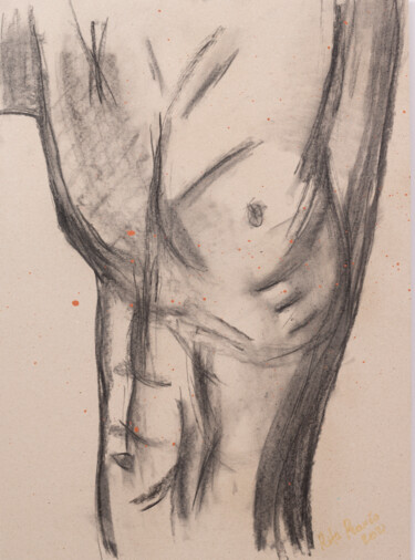 Рисунок под названием "Body study of male…" - Rita Pranca, Подлинное произведение искусства, Мел