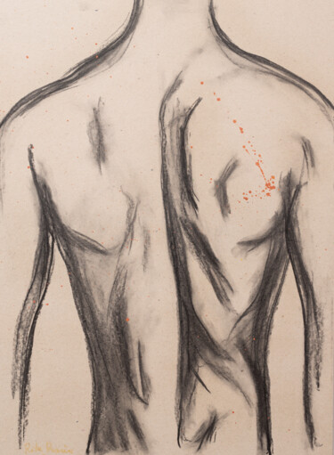 Pintura intitulada "Body study of male…" por Rita Pranca, Obras de arte originais, Giz