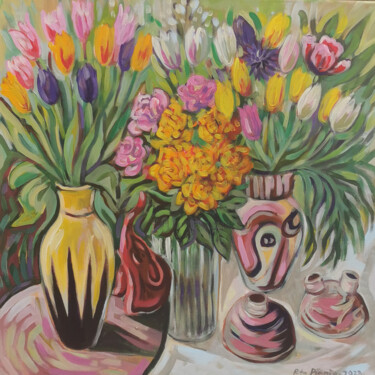 Malerei mit dem Titel "Still life with ele…" von Rita Pranca, Original-Kunstwerk, Acryl