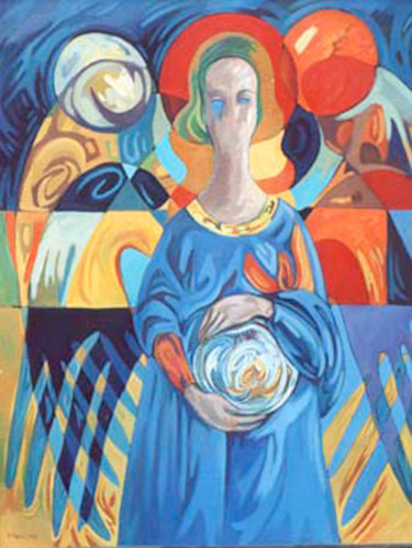Peinture intitulée "Angel cries" par Rita Pranca, Œuvre d'art originale, Huile