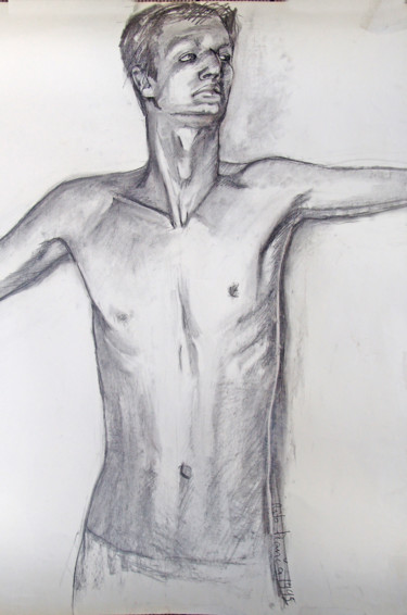 Schilderij getiteld "Body study" door Rita Pranca, Origineel Kunstwerk, Pastel