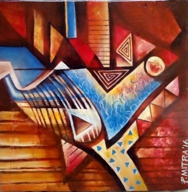 Painting titled "Abstract 1" by Prasenjit Mitra, Original Artwork, Acrylic