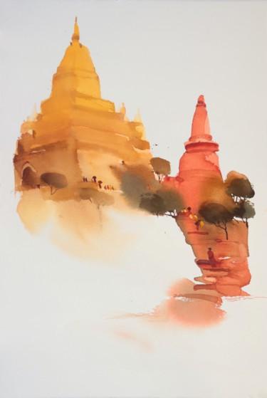 Pintura titulada "Rising high Burmese…" por Prashant Prabhu, Obra de arte original, Acuarela