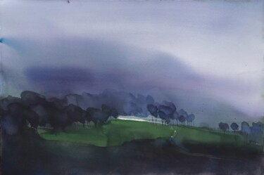 Sliver of a lake Painting titled "Sliver of a lake" by Prashant Prabhu, Original Art, Watercolor