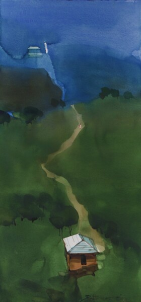 my home and HIS house Painting titled "my home and HIS hou…" by Prashant Prabhu, Original Artwork, Watercolor