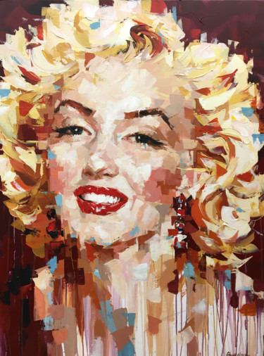 Schilderij getiteld "Monroe" door Anna Prasolova, Origineel Kunstwerk, Acryl