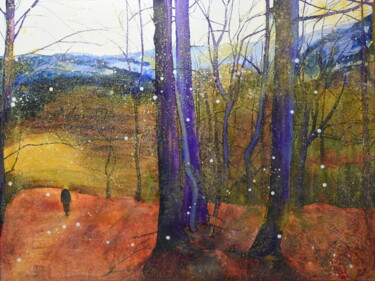 Pintura titulada "The snow line" por Gregor Pratneker, Obra de arte original, Oleo Montado en Bastidor de camilla de madera