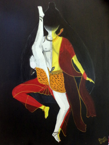Painting titled "ArdhaNarishwar" by Pratyasha, Original Artwork, Oil