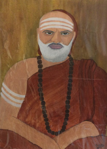 Painting titled "The Guru" by Pratyasha, Original Artwork, Oil
