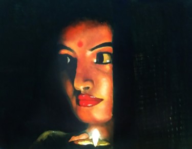 Painting titled ""Deepa"-By PRATYUSH…" by Pratyush Kisku, Original Artwork, Acrylic