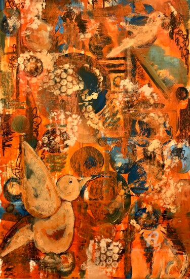 Peinture intitulée "“Orange Dream”" par Precious Burger, Œuvre d'art originale, Acrylique