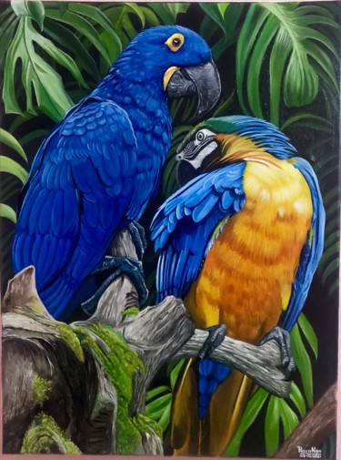 绘画 标题为“Macaw Bird Painting” 由Preeti Nair, 原创艺术品, 油