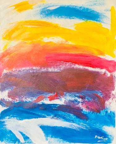 Ζωγραφική με τίτλο "Sunset Colorful" από Xav Premier, Αυθεντικά έργα τέχνης, Ακρυλικό