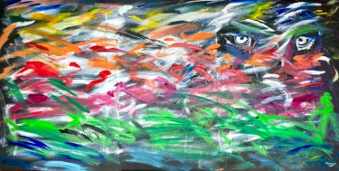 Peinture intitulée "Rainbow Jungle" par Xav Premier, Œuvre d'art originale, Acrylique