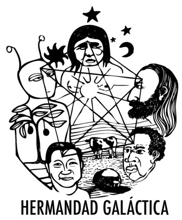 Disegno intitolato "Hermandad Galáctica" da Juan Britos, Opera d'arte originale, Inchiostro