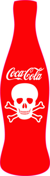 「Coca Cola es veneno…」というタイトルの製版 Juan Britosによって, オリジナルのアートワーク, スクリーン印刷