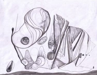 Drawing titled "Surrealismo mediano" by Juan Britos, Original Artwork, Ink