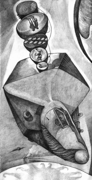 Drawing titled "Años futuros" by Juan Britos, Original Artwork, Pencil