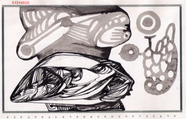 Рисунок под названием "Mágico funcionamien…" - Juan Britos, Подлинное произведение искусства, Чернила