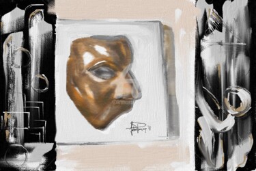 Arts numériques intitulée "la maschera" par Fabio Presicce, Œuvre d'art originale, Gravure